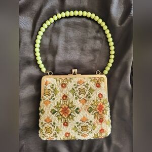 Vintage Fine Arts Beaded Tapestry Frame Handbag – Made in Hong Kong